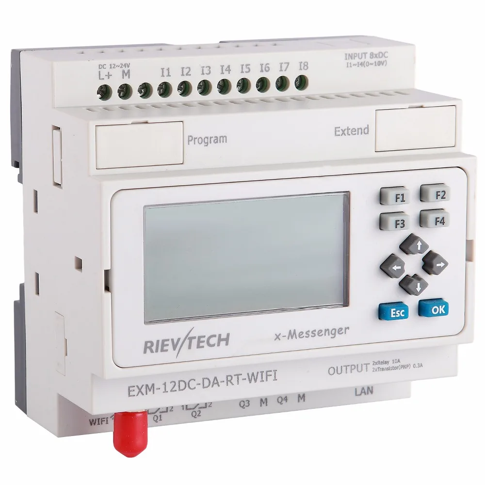 

WIFI PLC,ideal solution for remote control& monitoring &alarming applications ,Built-in Ethernet capability EXM-12DC-DA-RT-WIFI