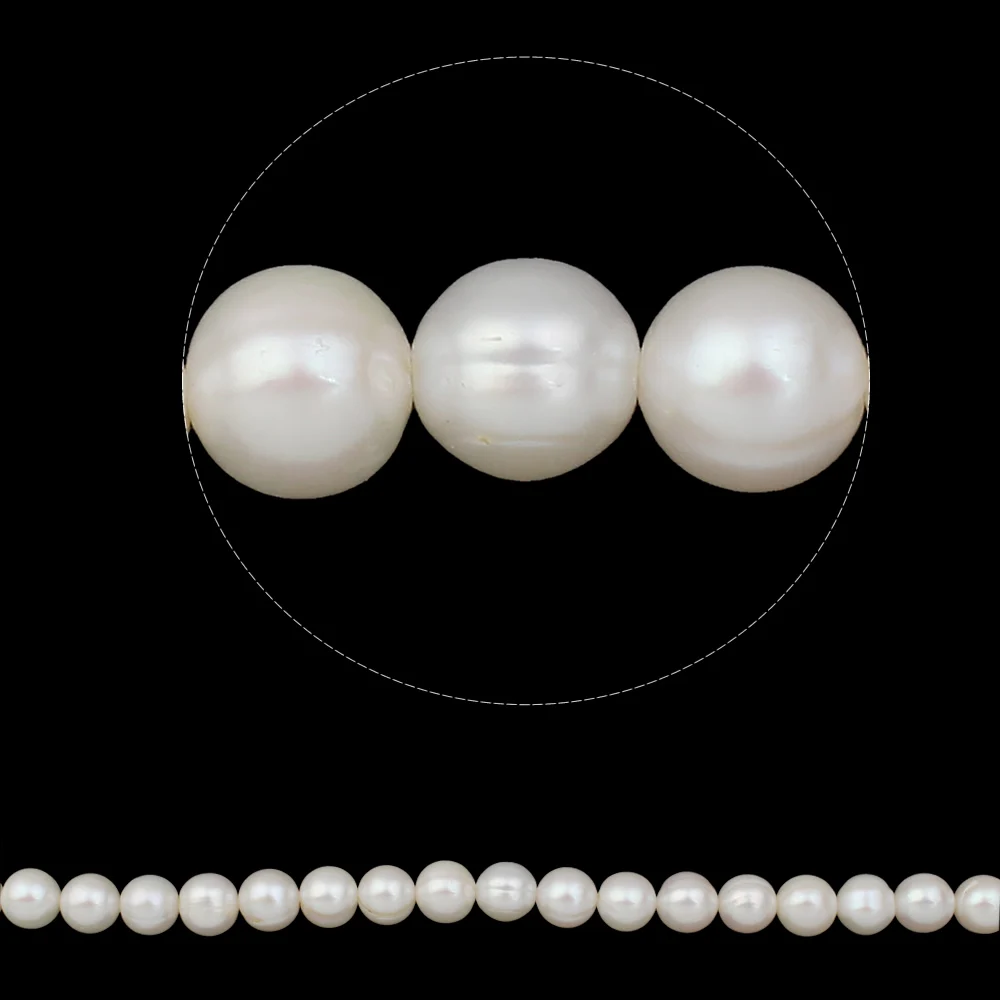 

YYW Round Cultured Freshwater Pearl Beads,Designer Jewelry, natural, white, A Grade, 10-11mm, Hole:Approx 0.8mm