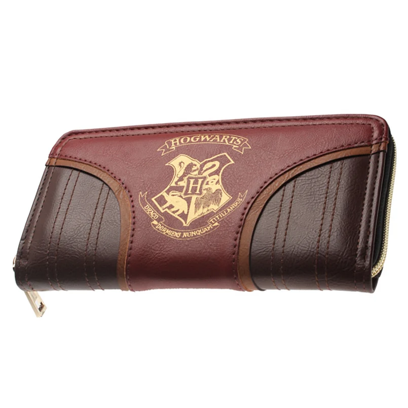 

Harry Potter wallet Hogwarts Gold Crest Zip around Purse PU Leather Wallet Women's long wallet Harry Potter Hybrid Bag