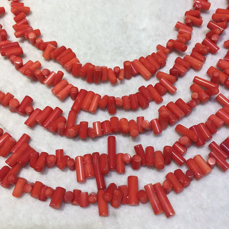 

JYX 2019 high quality pillar shape coral handmade material Sea Bamboo Coral String Loose Beads Jewelry Gift making material 15"