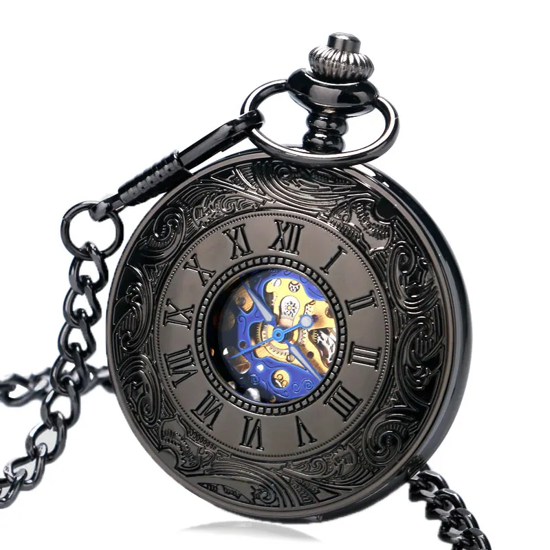 Fob Pocket Watches Mechanical Hand Winding Luxury Hollow Case With Cool
