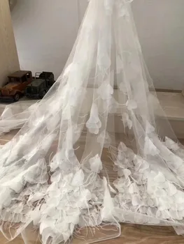 

Wedding fabric jacquard feather embroidery French mesh tulle lace ZLL-5201 African lace fabric wedding dress preferred fabric