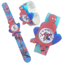 Дропшиппинг мультфильм часы с человеком-пауком модные спортивные силиконовые аналоговые детские часы для детей от 2 до 10 лет дети мальчики
