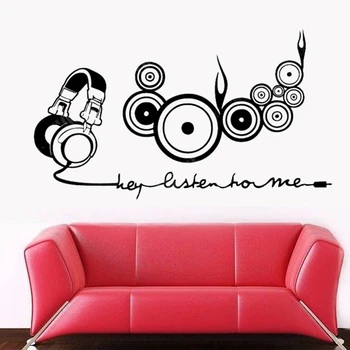 

Party Headset Wall Sticker Rock Car Name Stickers Pub Ktv Decal Home Decoration Mural Band Decal