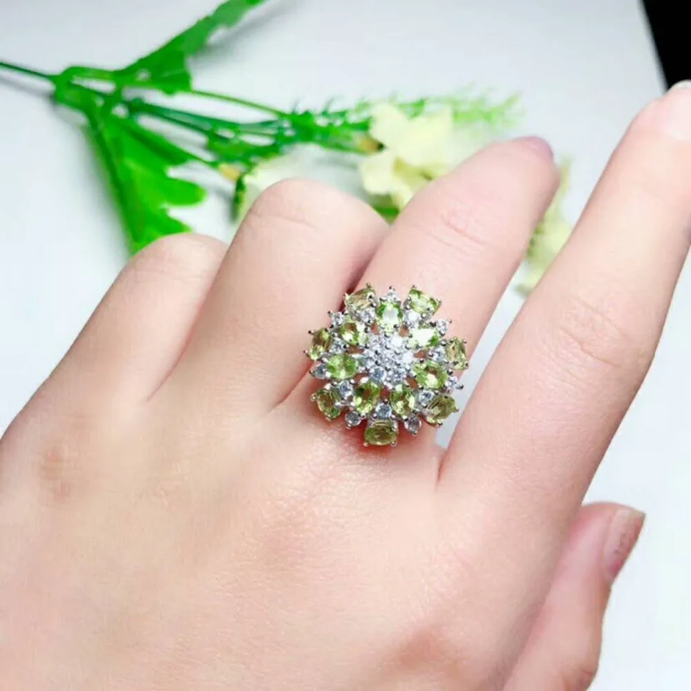 Верность естественно 3*4 мм перидот s925 серебро свежий fine jewelry подарочные наборы