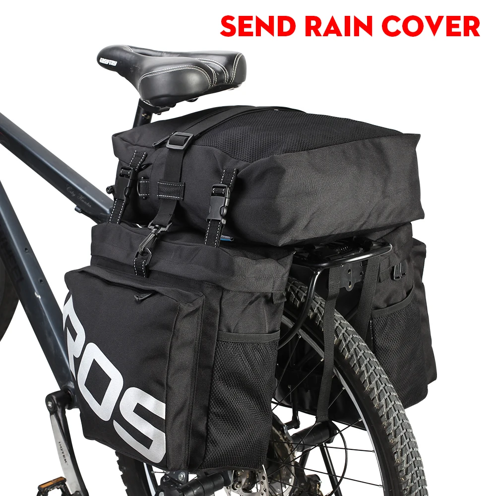 ROSWHEEL Bike Bags 37L MTB Mountain Bike Rack Bag 3 in 1 Multifunction Road Bicycle Pannier Rear