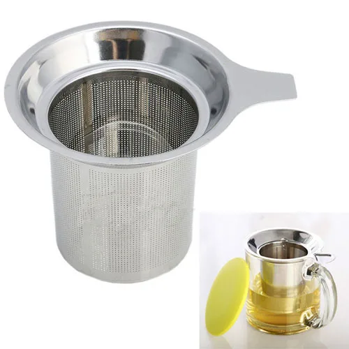Stainless Steel Mesh Cup Durable Reusable Strainer Herbal Locking Tea