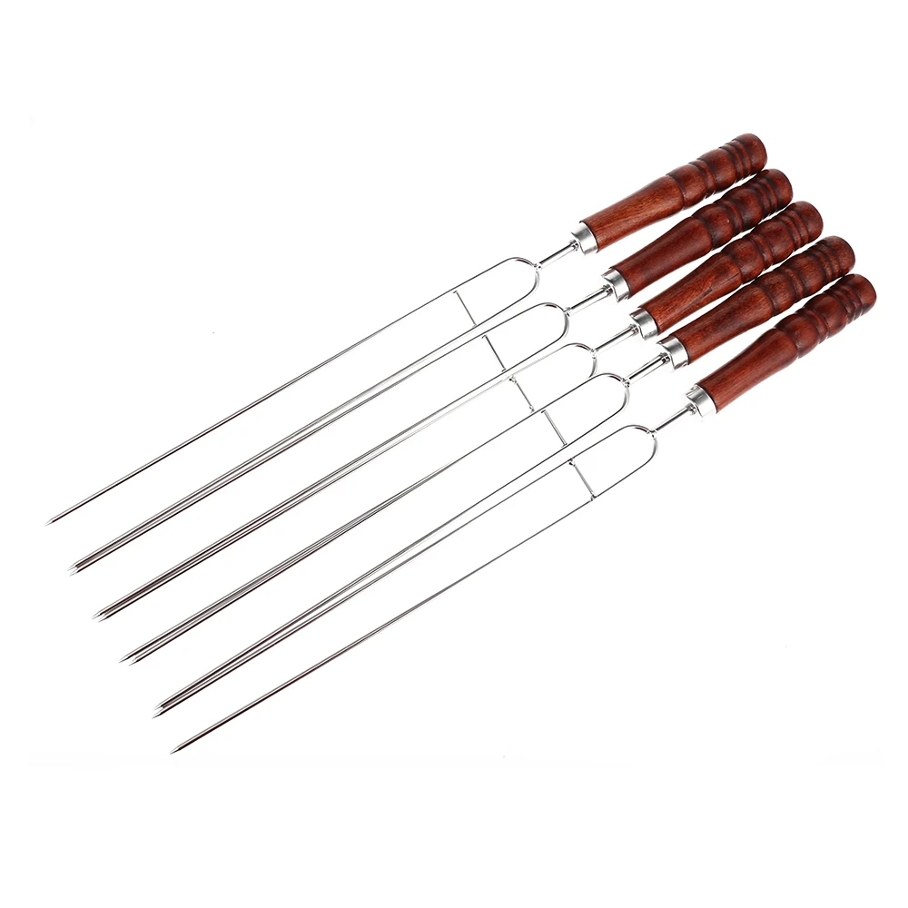 Barbecue Tool 5pcs/Set Roasting Forks with Bag Camping Hot Dog Telescoping Sticks Skewers BBQ Forks Stainless Steel