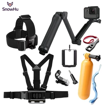 

SnowHu for GoPro Accessories Kit Chest Strap Monopod For Gopro Hero 9 8 7 6 5 for SJCAM for SJ4000 Eken H9R action camera GS66