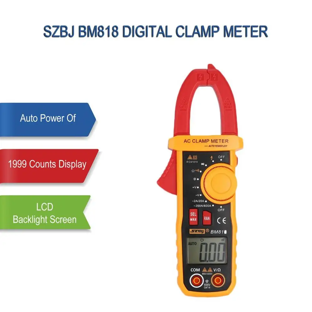 Амперметр SZBJ BM818 BM819 автоматическое измерение диапазона большая емкость