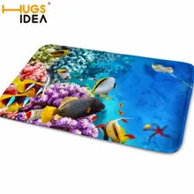 HUGSIDEA Синий Морской стиль коврики с принтом морской рыбы ковры Противоскользящие коврики для ванной кухни коврики для гостиной