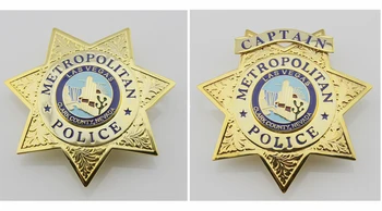 

CAPTAIN METROPOLITAN Las Vegas CLARK COUNTY,NEVADA Captain Badge,Replica Movie Prop Pin Badg