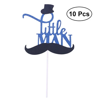 

10 Pcs Attractive Creative Cake Cupcake Toppers for Wedding Birthday Party (Little Man)