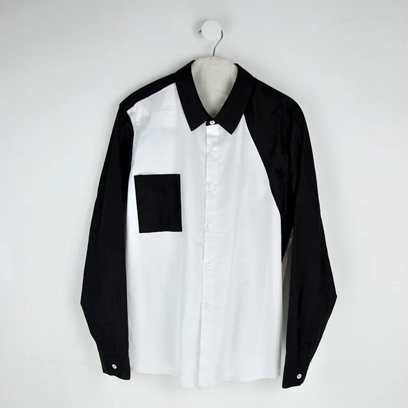 

S-6XL 2022 New Men's Clothing Bigbang Hair Stylist Slim GD Fashion Black and White Matching Shirt Plus Size Singer Costumes