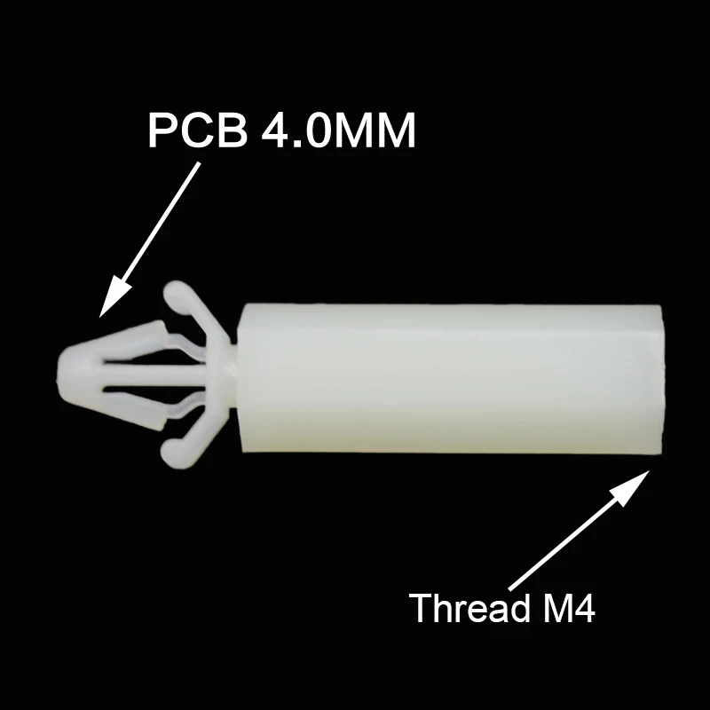 Нейлоновый винт для отверстия PCB размером 4,0 мм Фиксированная нейлоновая стойка-распорка с внутренней резьбой M4