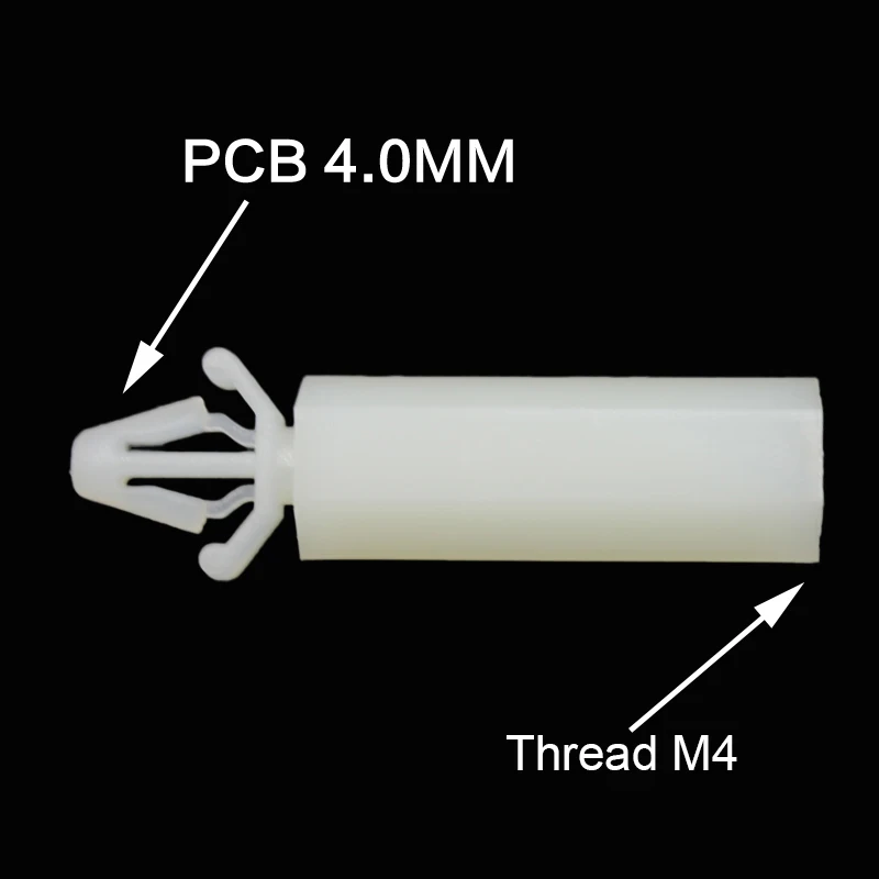 50pcs M4 20 6mm Female Thread Male Nylon Hex Separator Spacer Screws PCB Pillar Black
