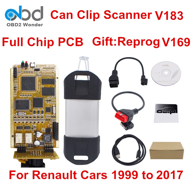 

Best Price CAN CLIP Full Chip V178 Diagnostic Scanner Golden Full Chip PCB Can Clip OBD2 Interface Scan Tool Reprog V169 As Gift