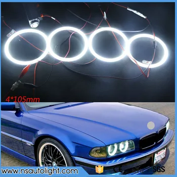 

4* 105mm Bright White SMD HALO RINGS ANGEL EYES lights 2004-2006 For BMW E46 3 Series 2D 2 Door Coupe 2DR Facelift