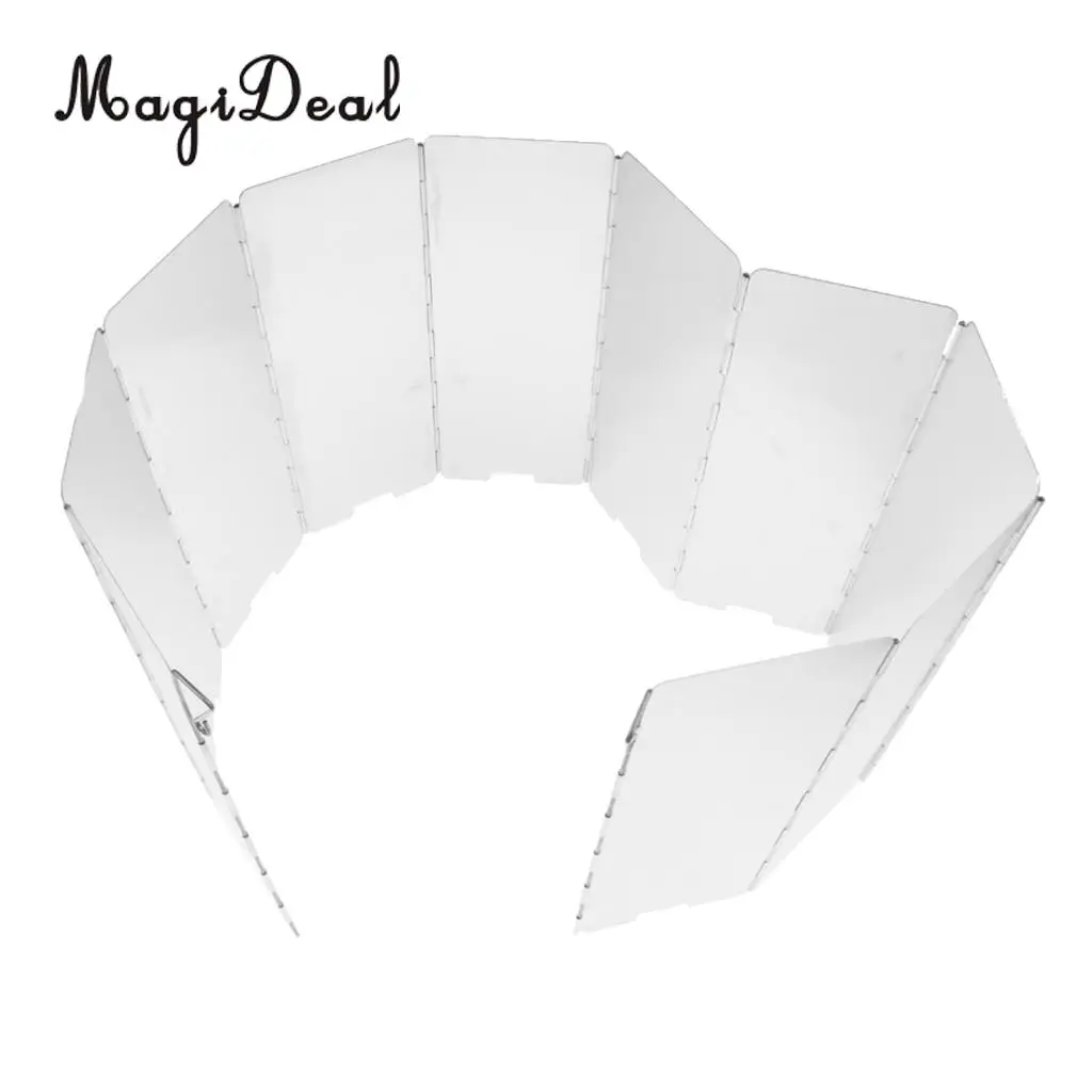 MagiDeal 10 Plates Folding Camping Cooker Gas Stove Wind Shield Screen Windshield for Outdoor Camping Hiking Stove Accessories