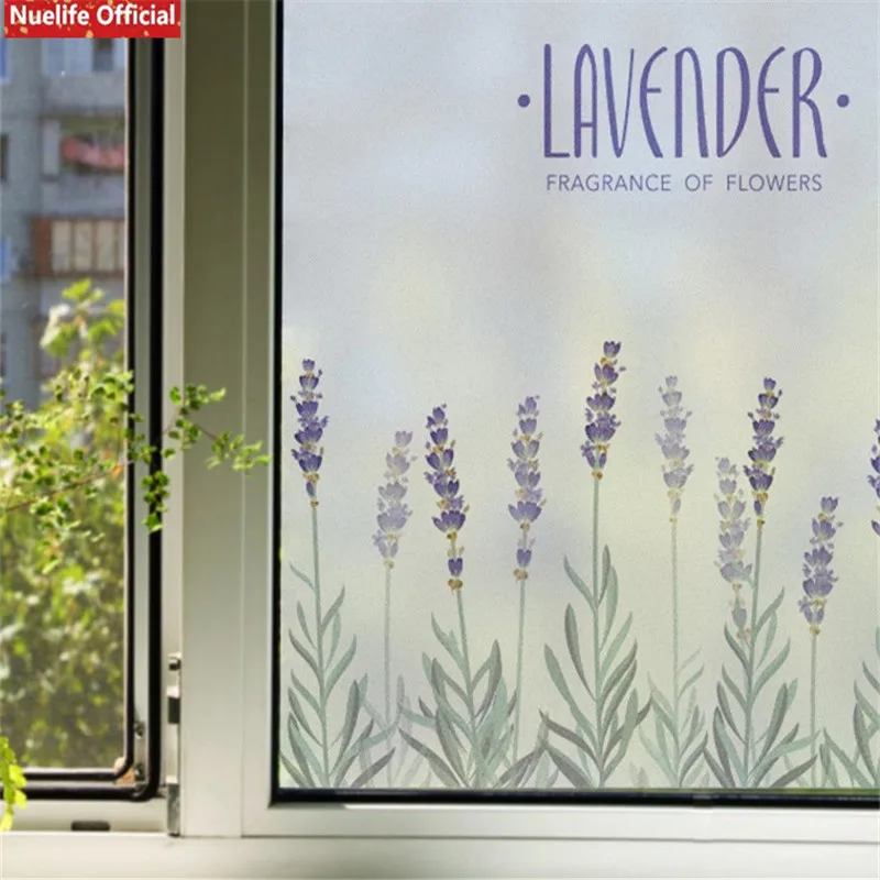 Фиолетовые Лавандовые статичные наклейки для матового стекла стеклянная пленка ванная комната балкон гостиная спальня детская комната ПВХ дверь пленка