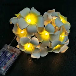 Yingtouman 2.2 м 20LED Плюмерия красная pe Рождество Свет Питание аккумуляторы строки праздничное свадебное бар огни