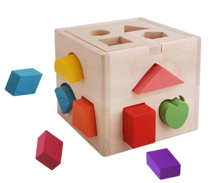 Baby Toys Shape Sorting Cube Classic Educational Wooden Toys For Children Intellectual Toy Geometry Box Blocks Baby Toys Shape Sorting Cube Classic Educational Wooden Toys For Children Intellectual Toy Geometry Box Blocks