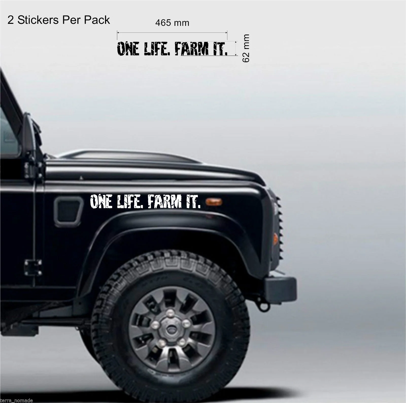 

For 2 x ONE LIFE FARM IT, STICKERS,, Farming, 4x4 Off Road, Funny Car Styling
