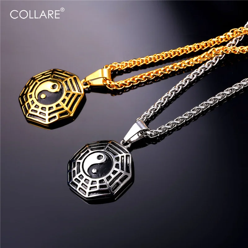 Buy Collare Yin And Yang Pendant Tai Ji/Zen Jewelry 316L Stainless Steel Gold
