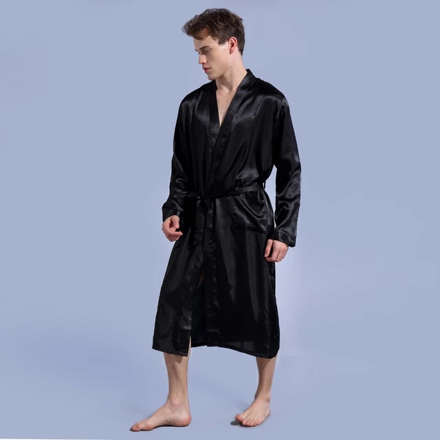 Groom Robe Emulation Silk Soft Home Bathrobe Nightgown For Men Kimono Customized Name and Date Personalized for Wedding Party 3