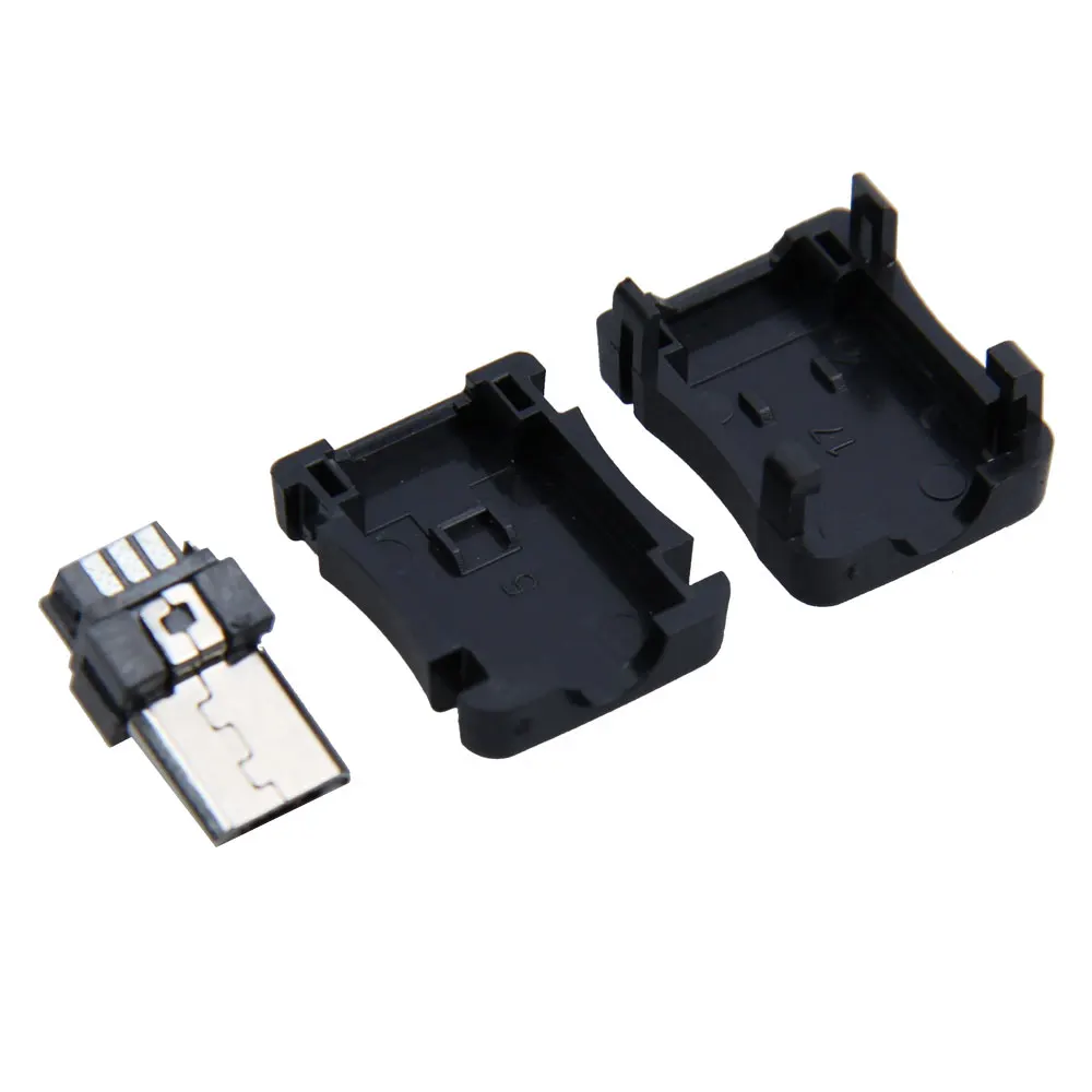 

50 Pcs/Set Micro USB 5 Pin T Port Male Plug Socket Connector Plastic Cover DIY MF999
