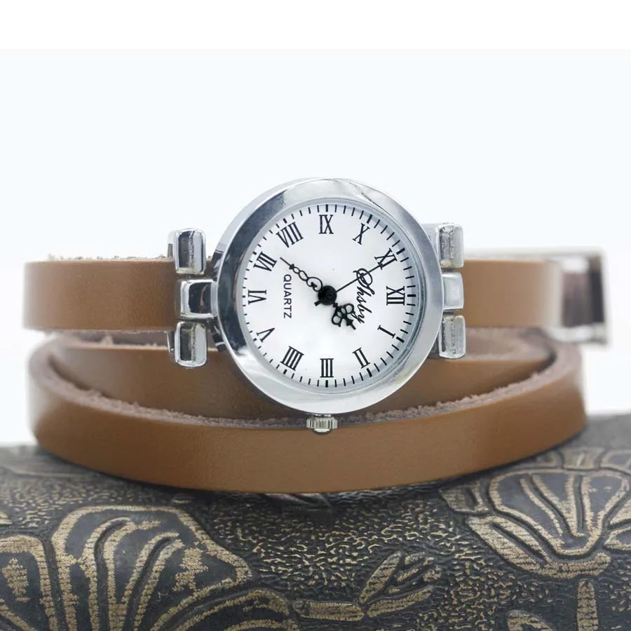 Shsby новые модные женские часы с длинным кожаным ремешком женские часы с серебряным браслетом римские винтажные часы ЖЕНСКИЕ НАРЯДНЫЕ часы - Цвет: silver watch khaki
