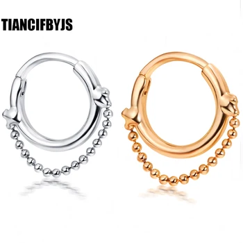 

TianciFBYJS Nose Septum Clicker Lip Nipple Ear Piercing Cuff Ring Cartilage CZ Gems Body Jewelry Tragus Helix Hoop Rings