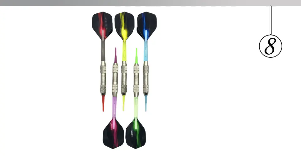 Easytoday 5Pcsset Standard Soft Tip Darts Plastic Shafts Metal Barrel Assembled Electronic Darts Flights Professional Throwing (8)