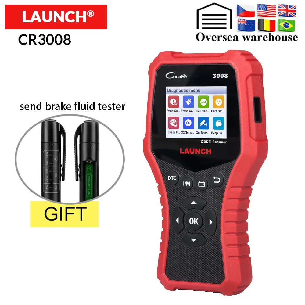 

LAUNCH Creader CR3008 Auto OBD2 EOBD Car Engine Fault Code Reader Scanner PK NT301 AD410 KW850 OBDII Engine ERROR Code Reader