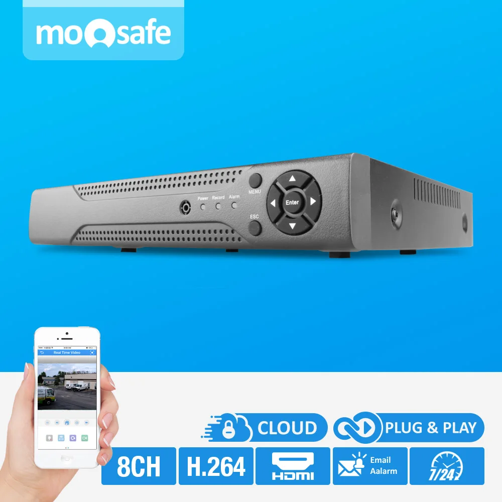 NVR 8CH 1080 P 960 720 1 порт SATA поддержка 4 ТБ HDD H.264 HDMI P2P цифровой сети видеорегистратор |