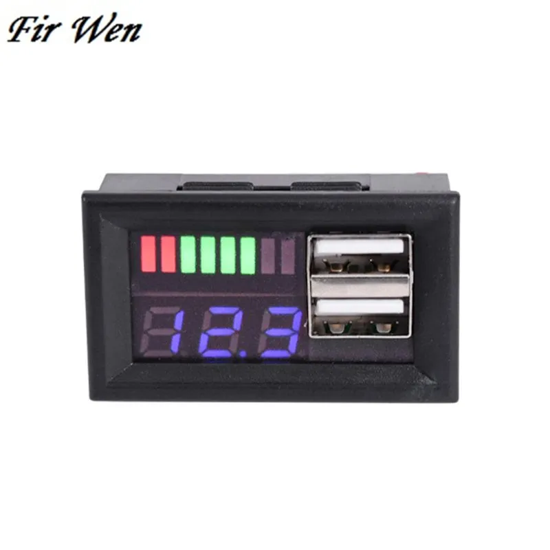 Blue LED Digital Display Voltmeter Mini Voltage Meter Volt Tester Panel For DC 12V Cars Motorcycles Vehicles USB 5V2A output