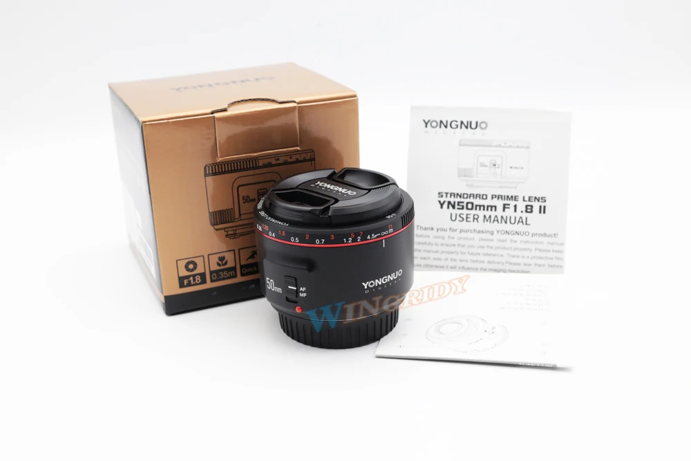 Объектив YONGNUO YN50mm F1.8 II с большой апертурой и автофокусом белый для Canon с эффектом боке объектив камеры EOS 70D 5D II 5D3 600D DSLR