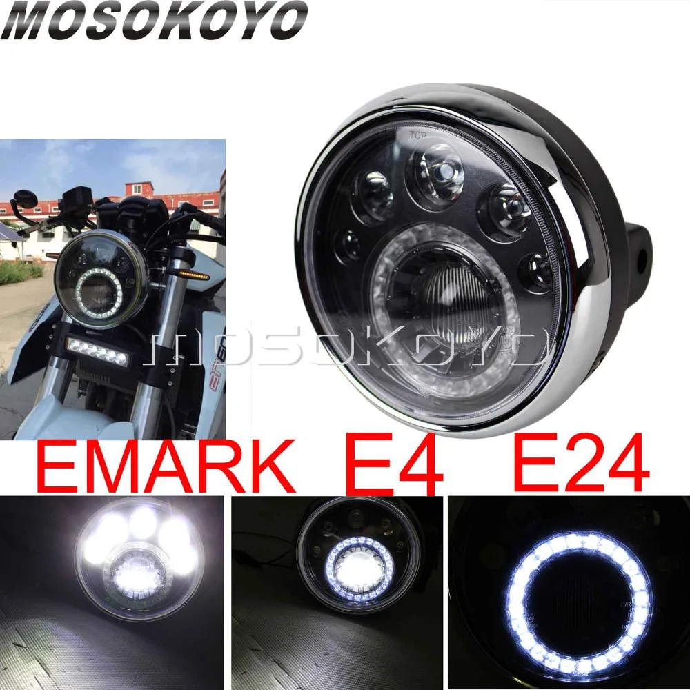 LED Light 7 Inch Motorcycle Round Headlight E Mark E4 E24 Running Light