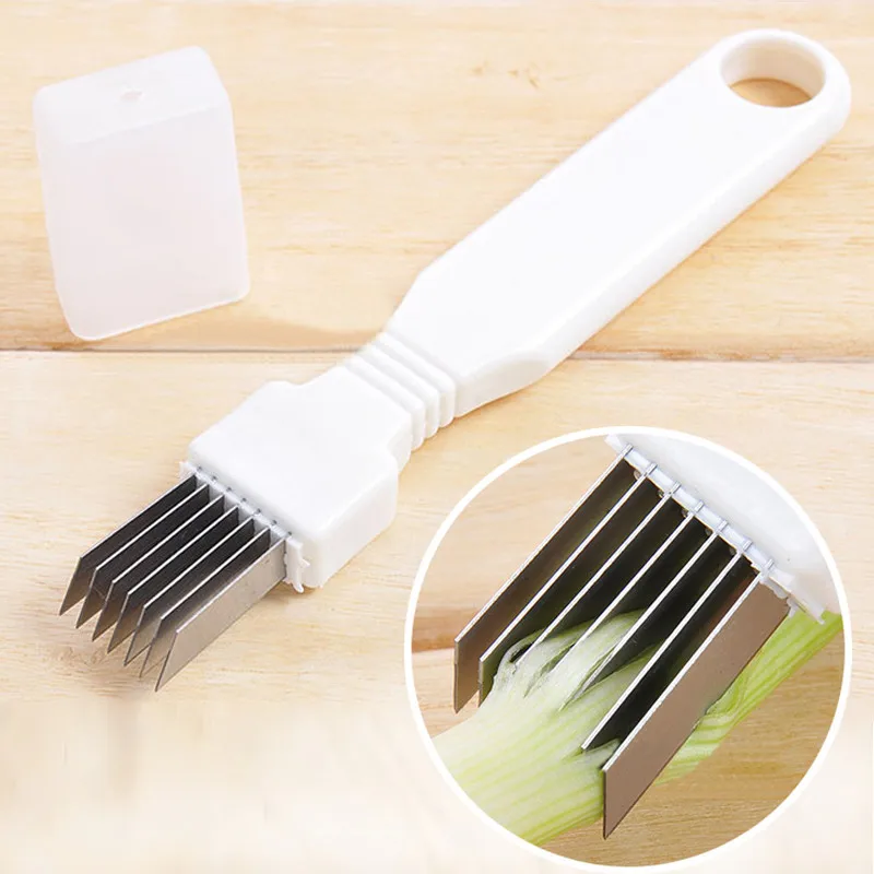 

Retail Vegetable Fruit Onion Cutter Slicer Peeler Chopper Shredder Kitchen Gadget Tool Scallion knife Shred Tools Slice Cutlery