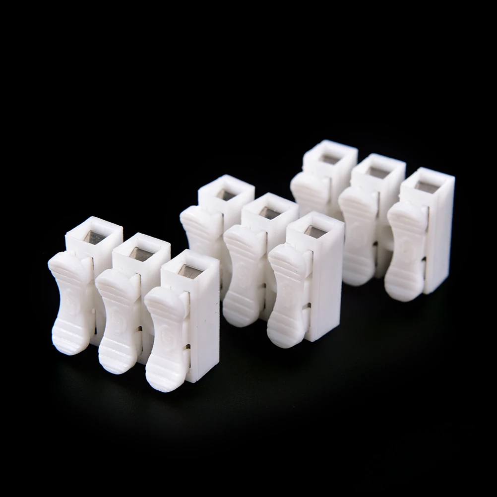 

20pcs Electrical 3 Pins Cable Connectors CH3 Quick Splice Lock Wire Terminals For Led Strip White