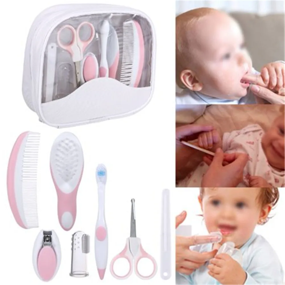 

Grooming & Healthcare Baby Care 7pcs Grooming kit Care Manicure Newborn Safety Comb,Hair Brush,Finger Toothbrush,Nail Clipper,