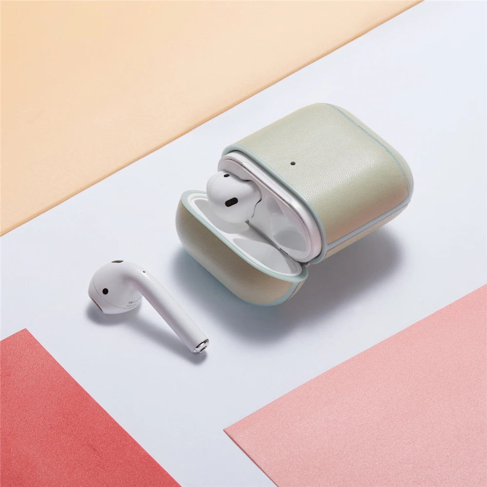 Для AirPods кожаный чехол высокого качества для беспроводных наушников Защитный чехол Аксессуары для Airpod кожаный чехол 2 1 Универсальный