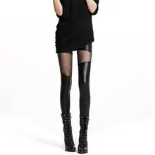 Сексуальные тонкие женские кожаные леггинсы, модные кружевные черные леггинсы, женские кожаные леггинсы в стиле панк, готика