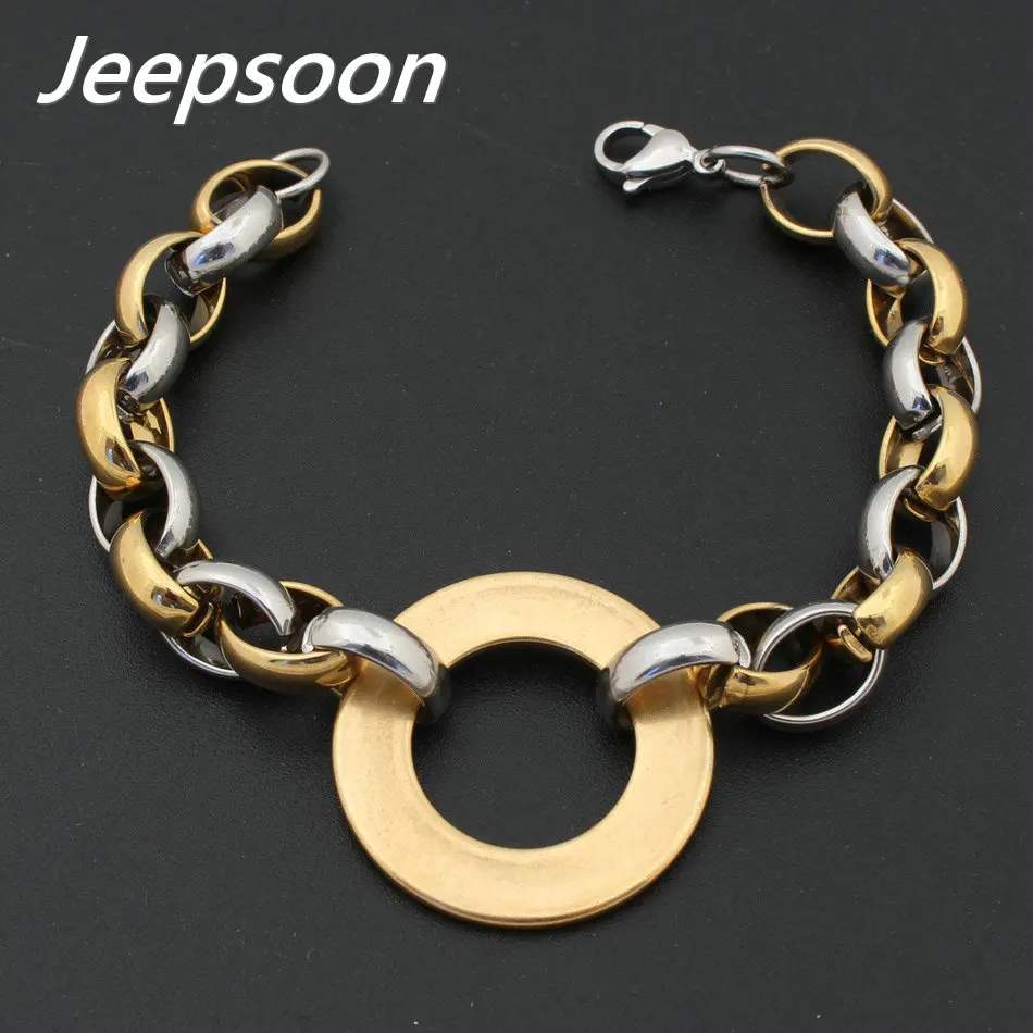 Fashion Stainless Steel Jewelry For Woman Round Bracelet Chain High Quality Multi-Color For Choose Jeepsoon BGEGAAAJ