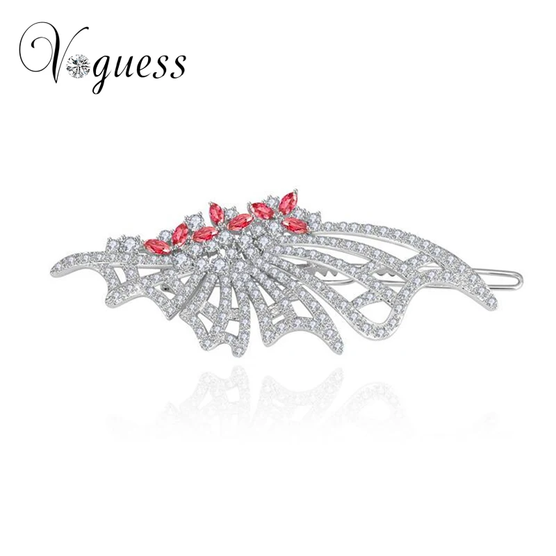 VOGUESS Women Elegant Half Butterfly Hairpins Hair Barrette White Gold