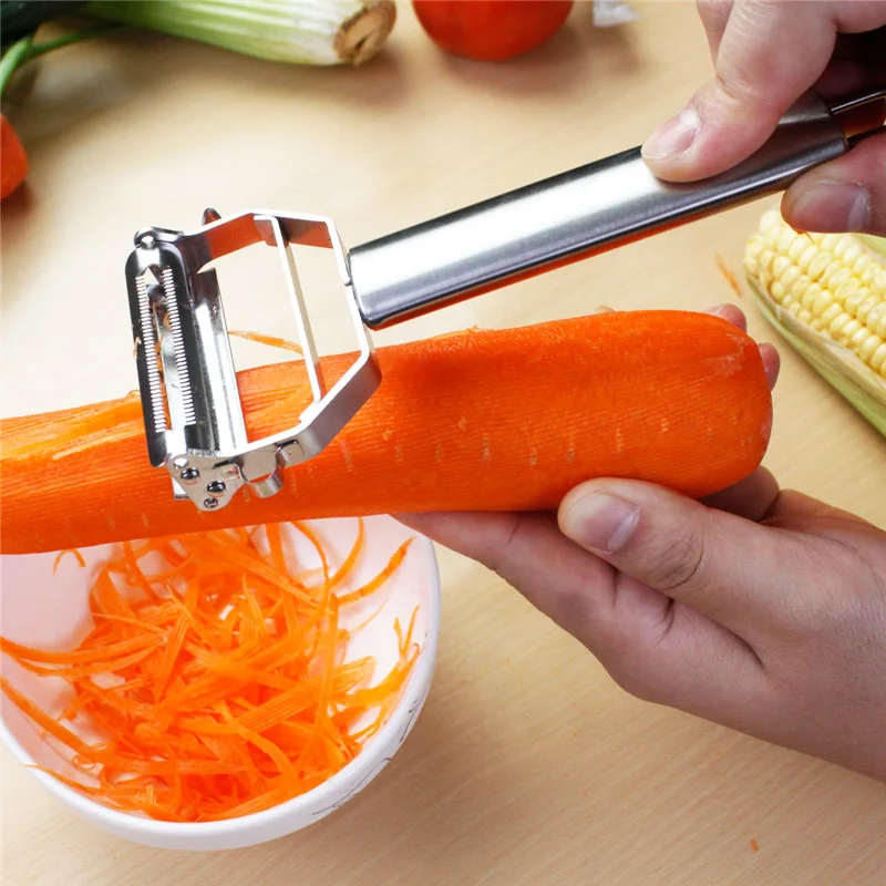 1PC New High Quality 2In1 Stainless Steel Double Planing Vegetable