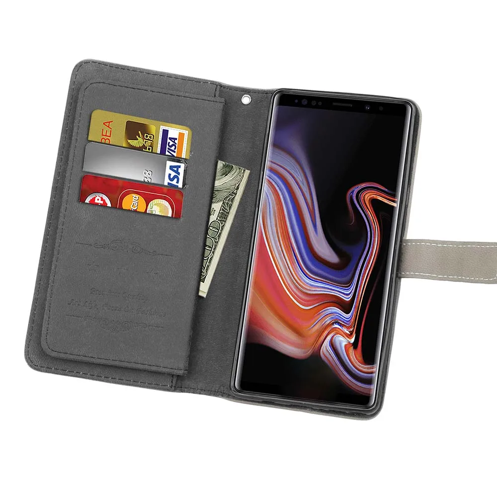 Капа Fundas для samsung Galaxy Note9 держатель чехол для samsung Galaxy Note 9 кожа чехол для телефона 9 слотов для карт