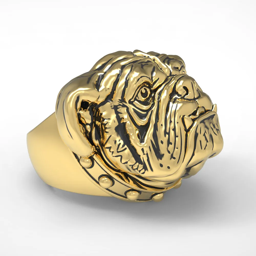 316L Stainless Steel Bulldog Ring Pet Dog Ring for Loverin Rings from