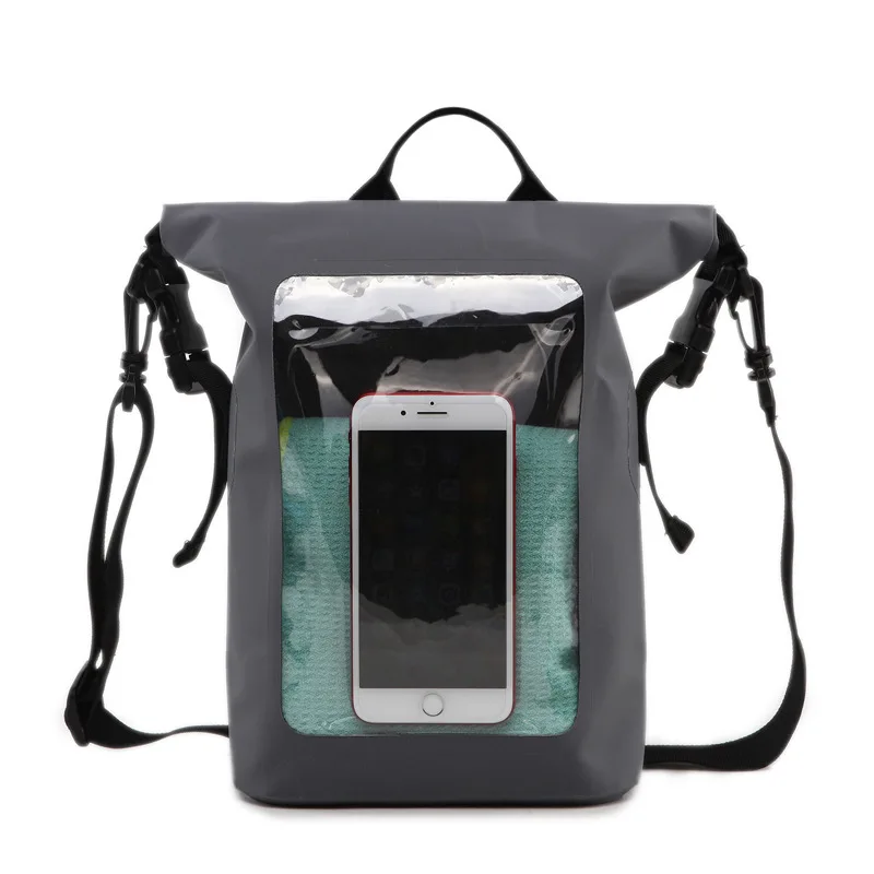 Сумка для плавания, для спорта на открытом воздухе, водонепроницаемая сумка, пляжная сумка, сухая и влажная, ПВХ, прозрачная сумка на пояс, подводный чехол для сотового телефона XA383WD - Цвет: Gray