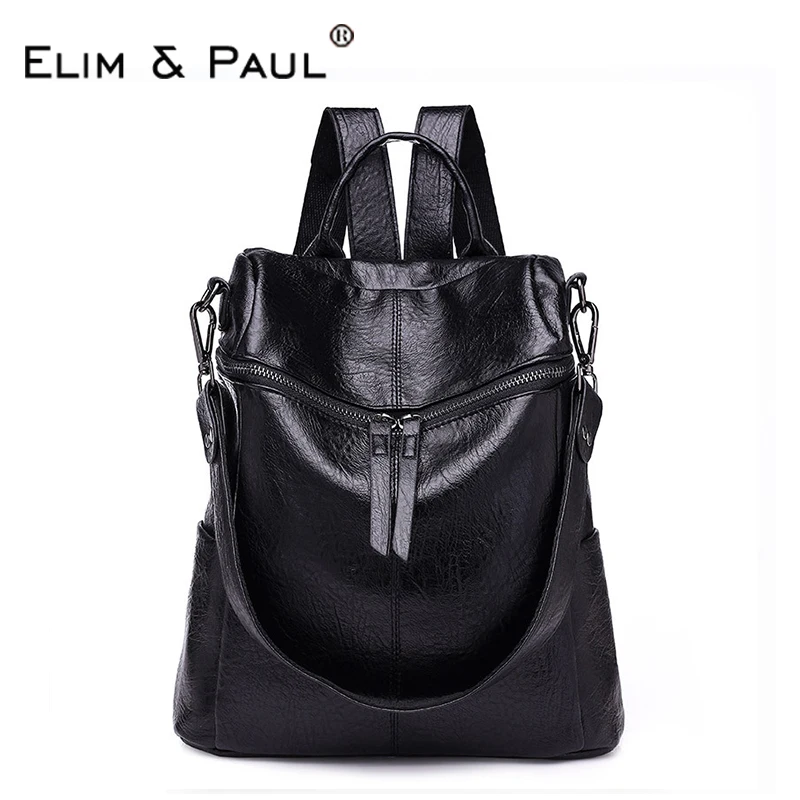 

Fashion 2019 Korean Backpack Women BookBags Student Shoulder Bag Designer Backpack Purses PU Leather Backpacks mochila mujer